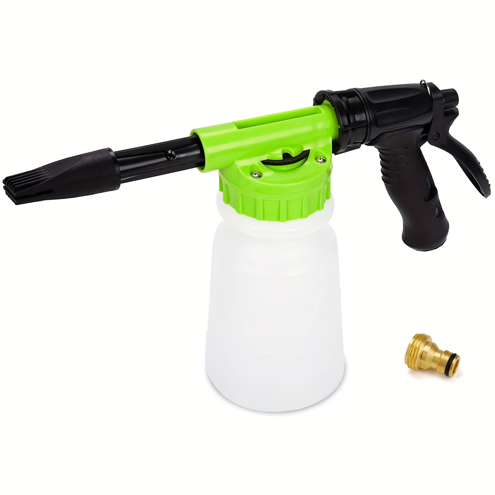Car Wash Foam Gun/Hose Sprayer, 16 IN 1 Cannon, Adjustable with 2.5-6 Ratio  Dial Foam Blaster, 1L Bottle, Nozzles, Mitten, 1/2” Quick Connector for