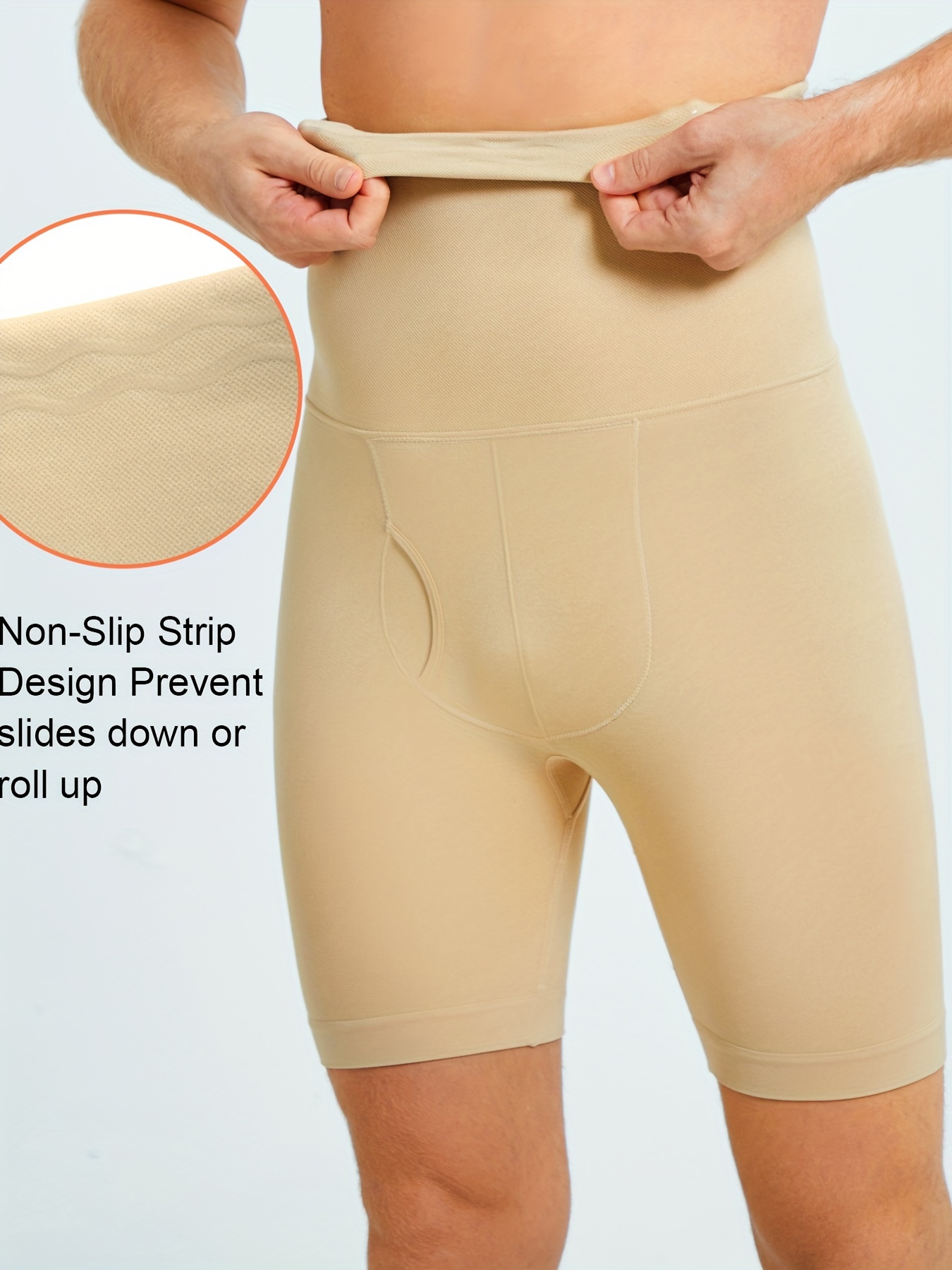 Men Tummy Control Shorts High Waist Slimming Shapewear Abdomen