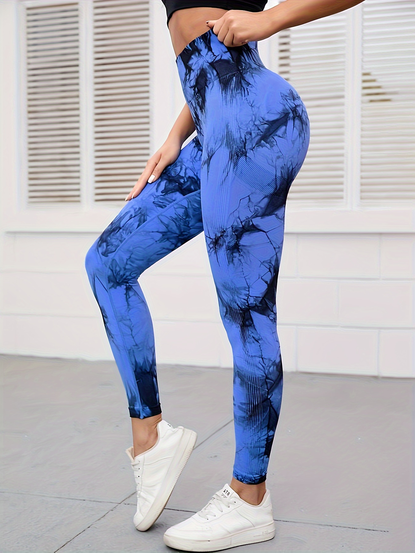 Tie Dye Seamless Leggings Women High Waist Yoga Pants - Temu