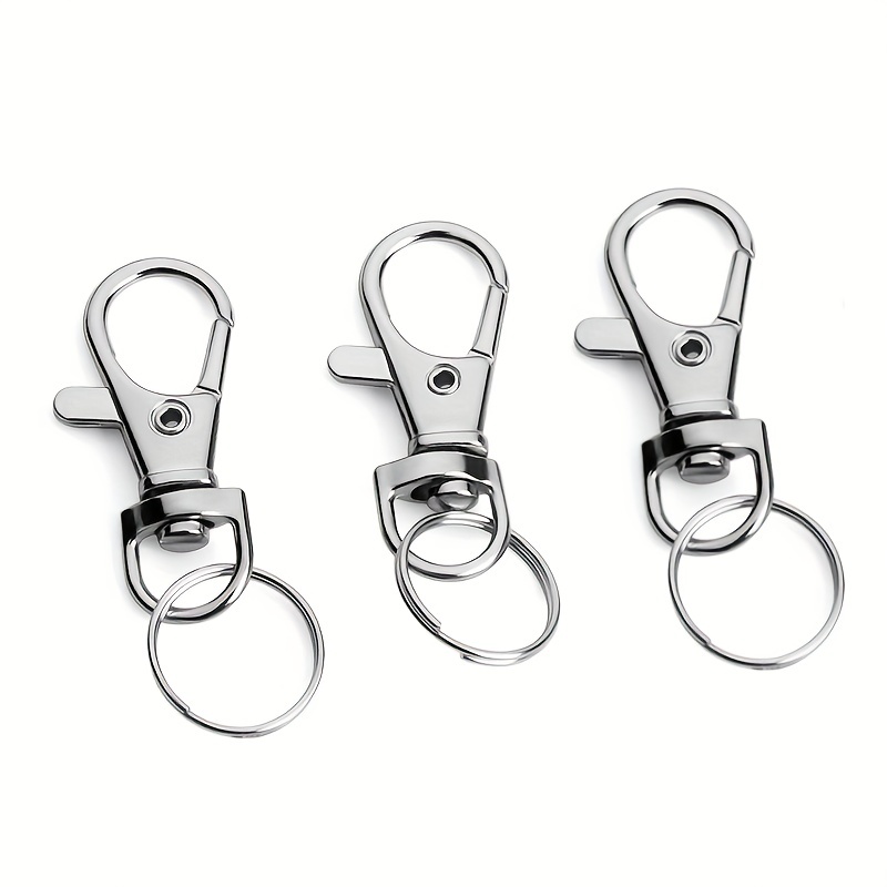 3pcs Alloy Swivel Lobster Claw Clasps Platinum Swivel Lanyard Snap Hooks  Metal Hook Clasp With D Rings For DIY Craft Jewelry Key Chain Keyring Making