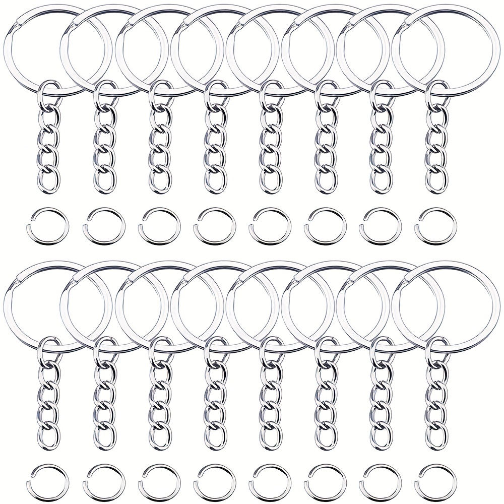 1pc/50pcs Metal Blank Keyring Keychain Split Rings Key Rings For Men,  Lobster Clasp Key Pendant Chains Keychains Climbing Buckles Carabiner