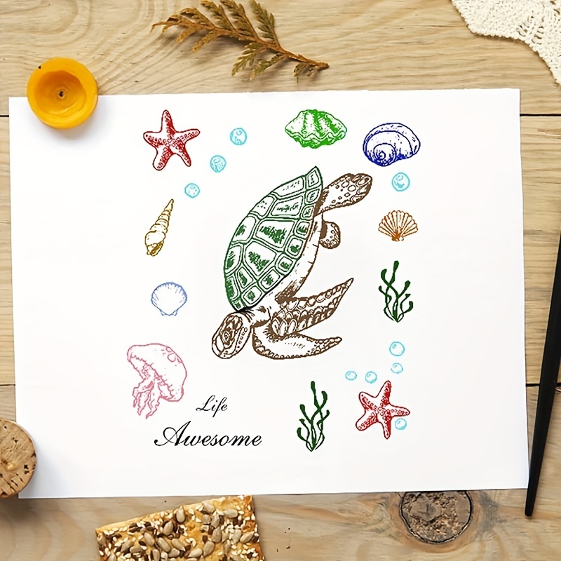 Marine Life Clear Stamps, Transparent Scrapbooking Stamps for Card