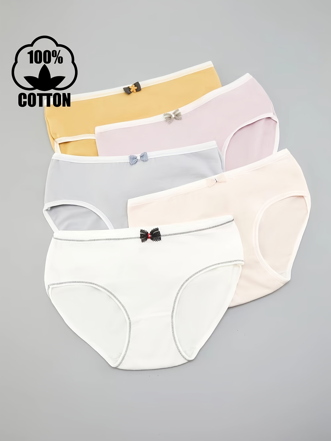 Bow Tie Ribbed Briefs Comfy Cute Stretchy Intimates Panties - Temu