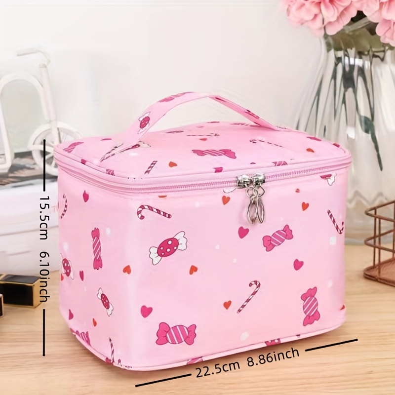 Women's Makeup Bag Organizer Multi-Purpose Floral Oxford Cloth Waterproof  Cosmetic Bag Wash Toiletry Storage Travel Bag(16 Colors)