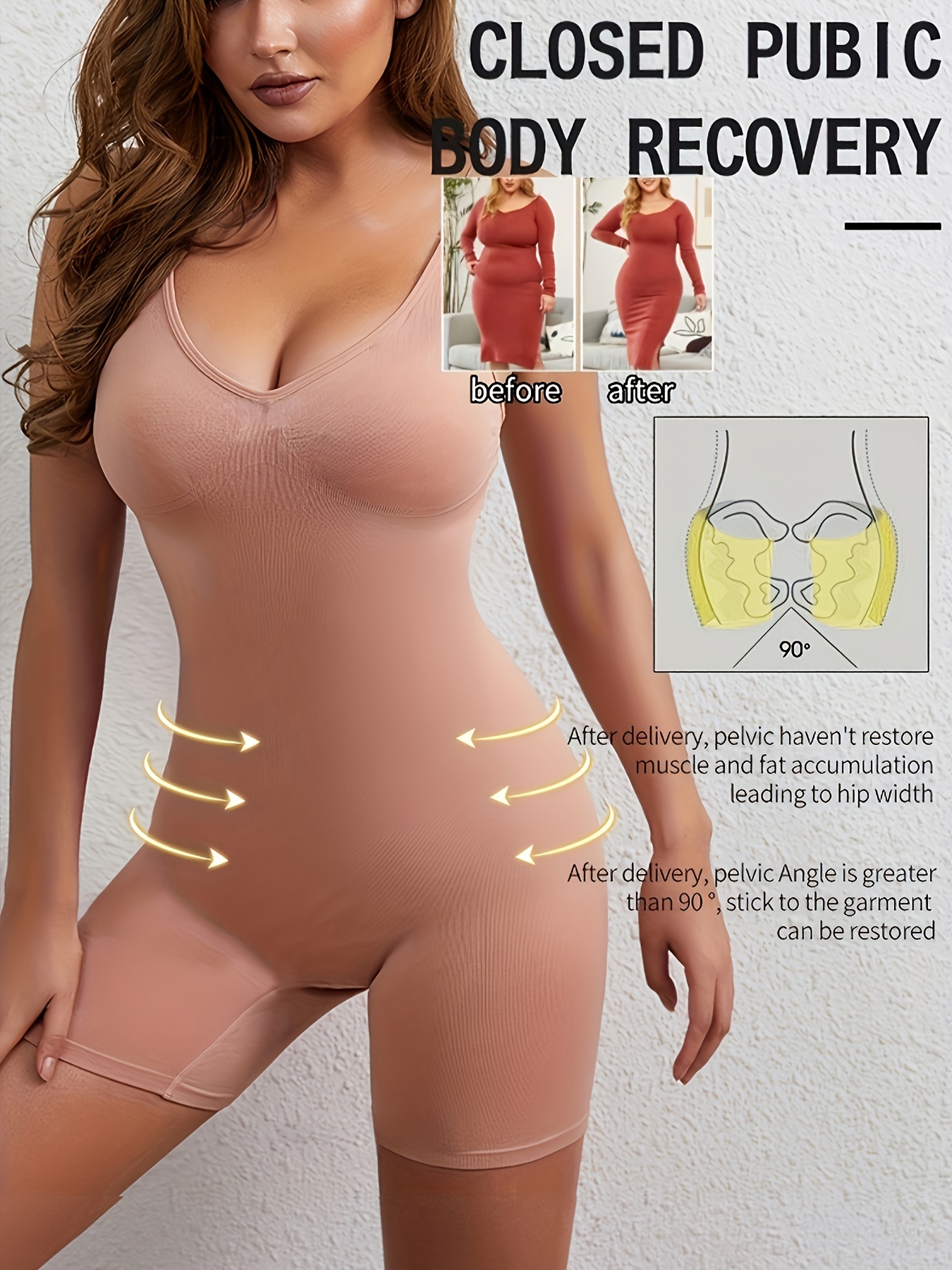  Body moldeador para mujer, con control de abdomen