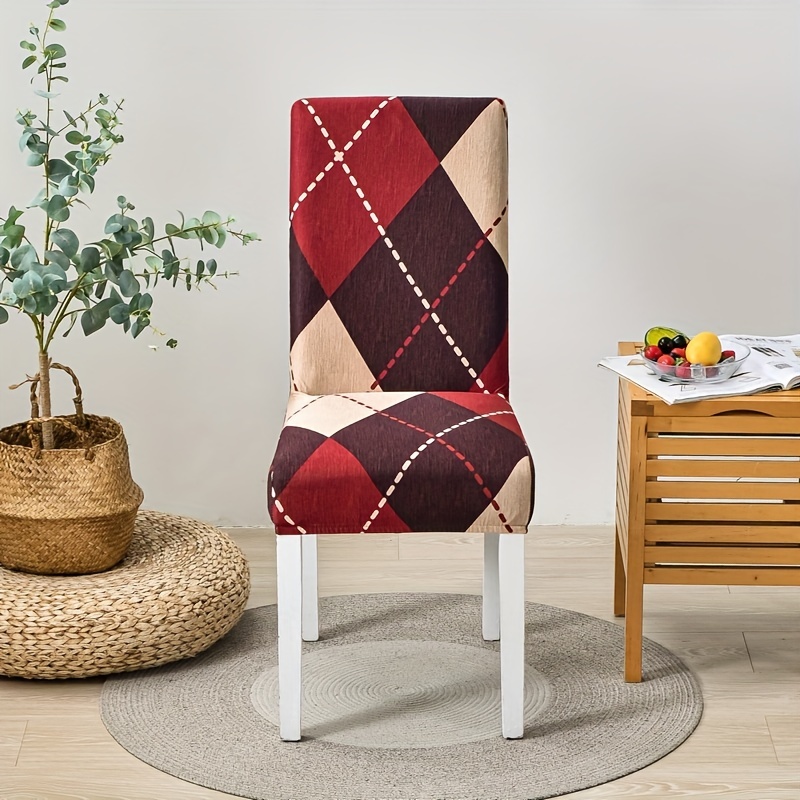 Geometric Dining Chair Cover Spandex Elastic