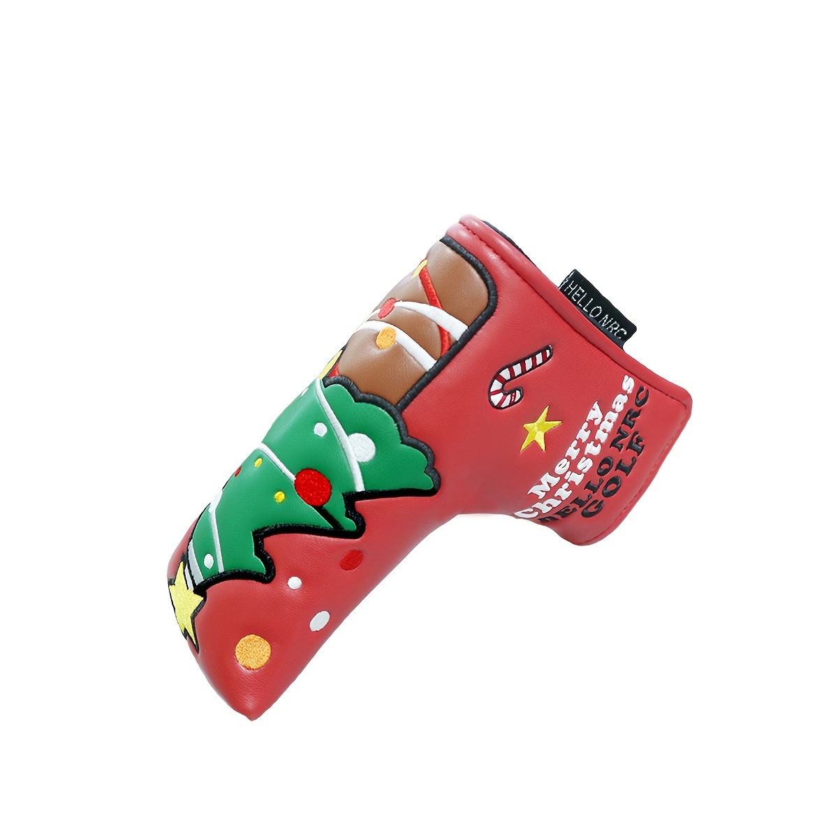 Creative Christmas Tree Pattern Pu Leather Golf Club Headcover For