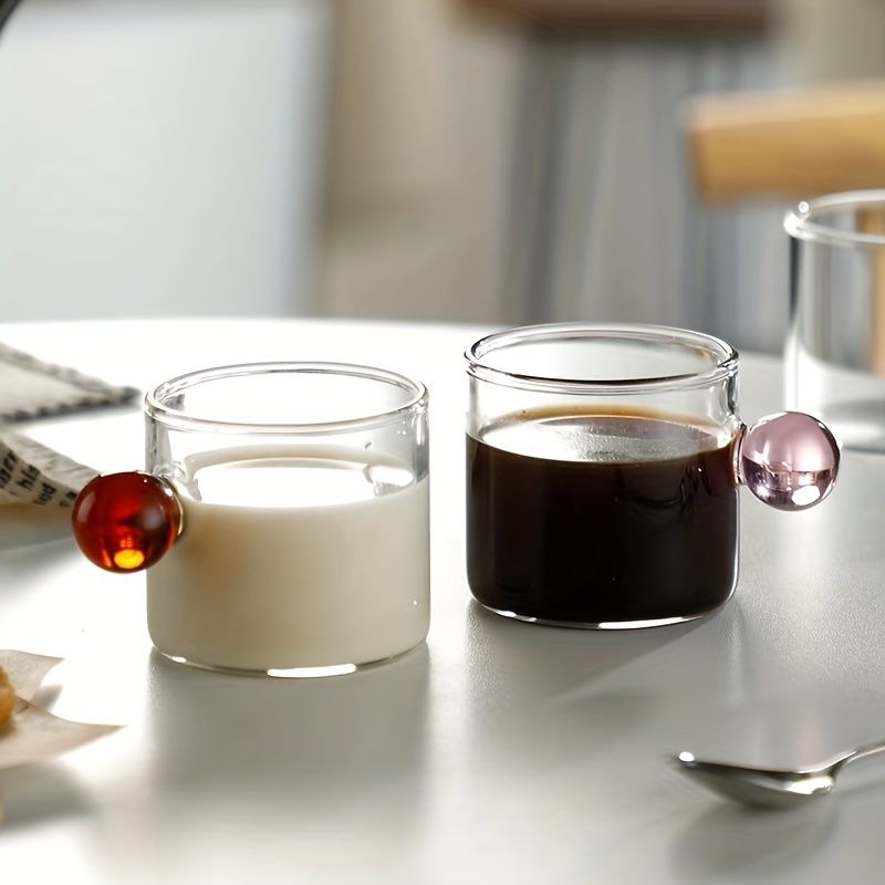 Small Drinking Glasses With Sphere Handle, Small Teacup, Creamer