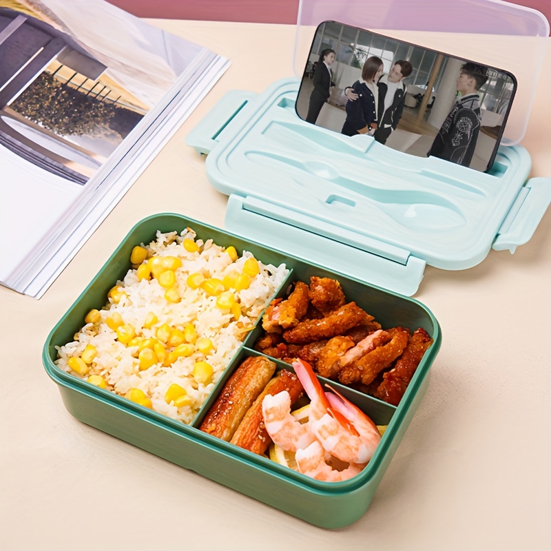 Fiambrera Kawaii de 1350ML para niñas, contenedor de almacenamiento de  alimentos portátil para microondas, a prueba de fugas, caja Bento dividida  de 2 capas, cuchara y tenedor xuanjing unisex