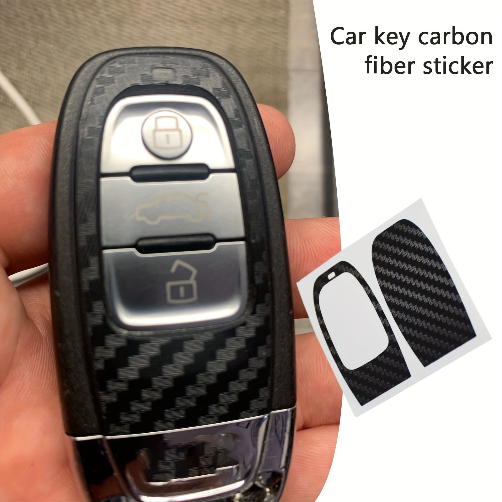 For Audi A3 A4 A5 A6 A7 A8 Real Red Carbon Fiber Remote Key Shell Cover  Case