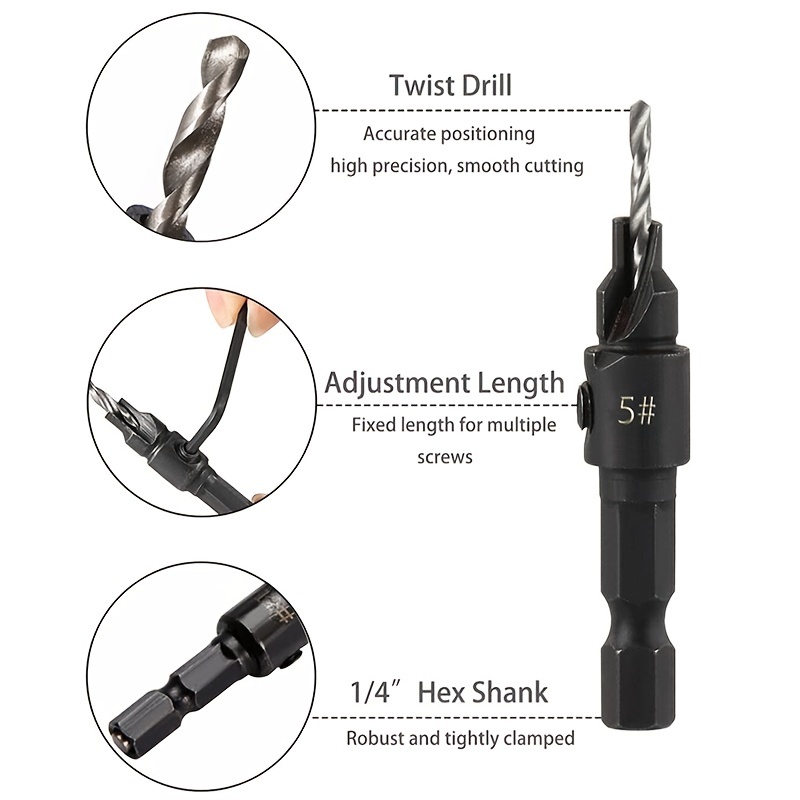 Hex shank store countersink