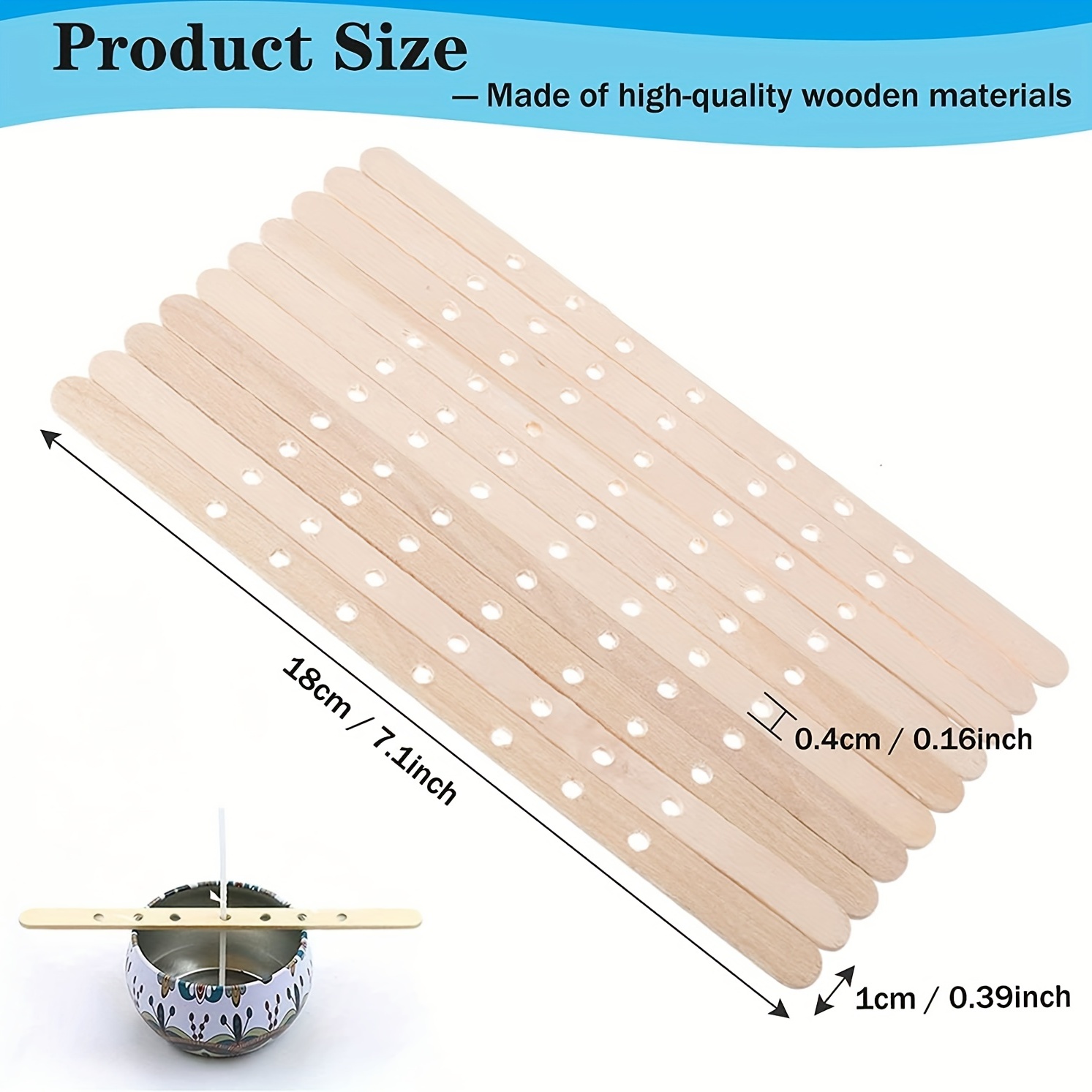 100pcs Wooden Candle Wick Holders For Candle Making, 7-hole Candle Wick  Centering Devices, Wick Centering Tools 18cm/7.08in