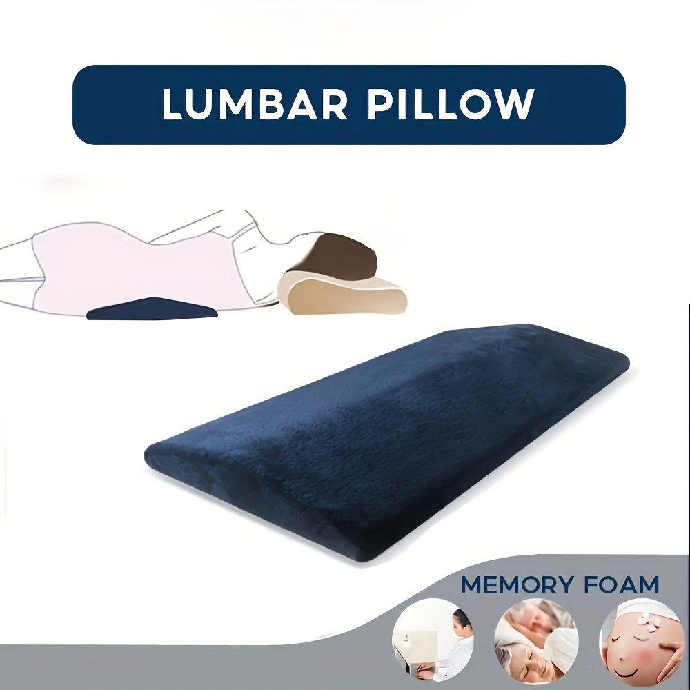 DABOOM Cotton Lumbar Pillow for Sleeping Memory Foam Lower Back Pain Relief  Support Cushion in Bed Waist Support Cushion Pregnant Woman Hip Knee Spine  Alignment Sciatic Nerve Pain Relief 