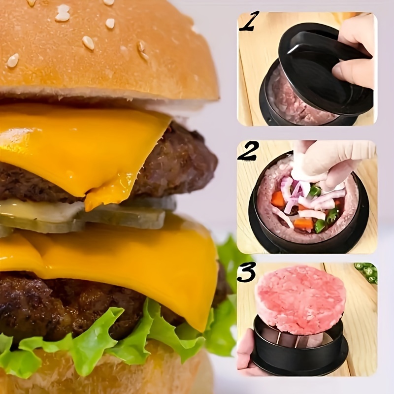 Pressa per hamburger 3 in 1, kit per pressa antiaderente per hamburger e  patty, fornisce 100 fogli di carta cerata
