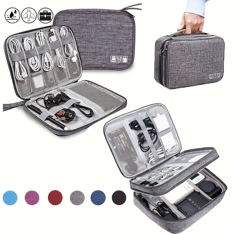 

Simple Portable Zipper Storage Bag, Lightweight Data Cable Organizer, Travel Bag