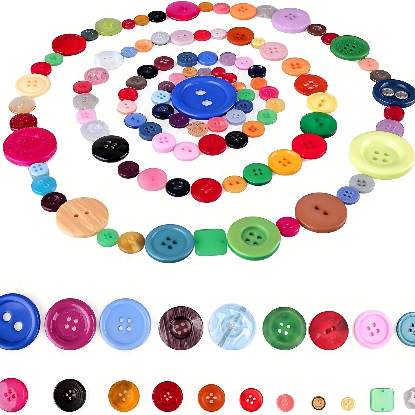 Resin Craft Buttons for Sewing, Assorted Sizes Red Buttons for DIY Crafts,  Children's Manual Button Painting, DIY Handmade Ornament, About 600 Pcs
