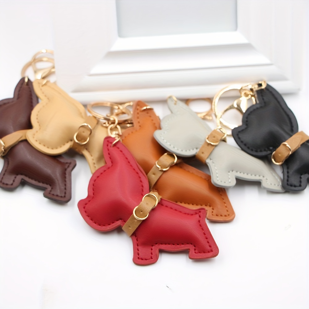 Critter Dog Keychain For Men Leather Animal Key Ring Holder Handmade Keyring  Bag Charm For Men, Check Out Today's Deals Now