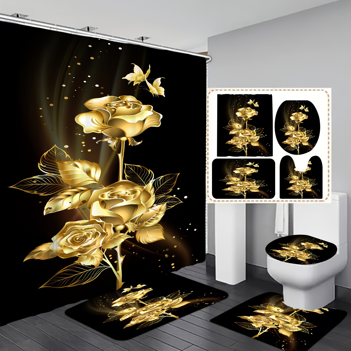 Gold Bathroom Decor - Temu