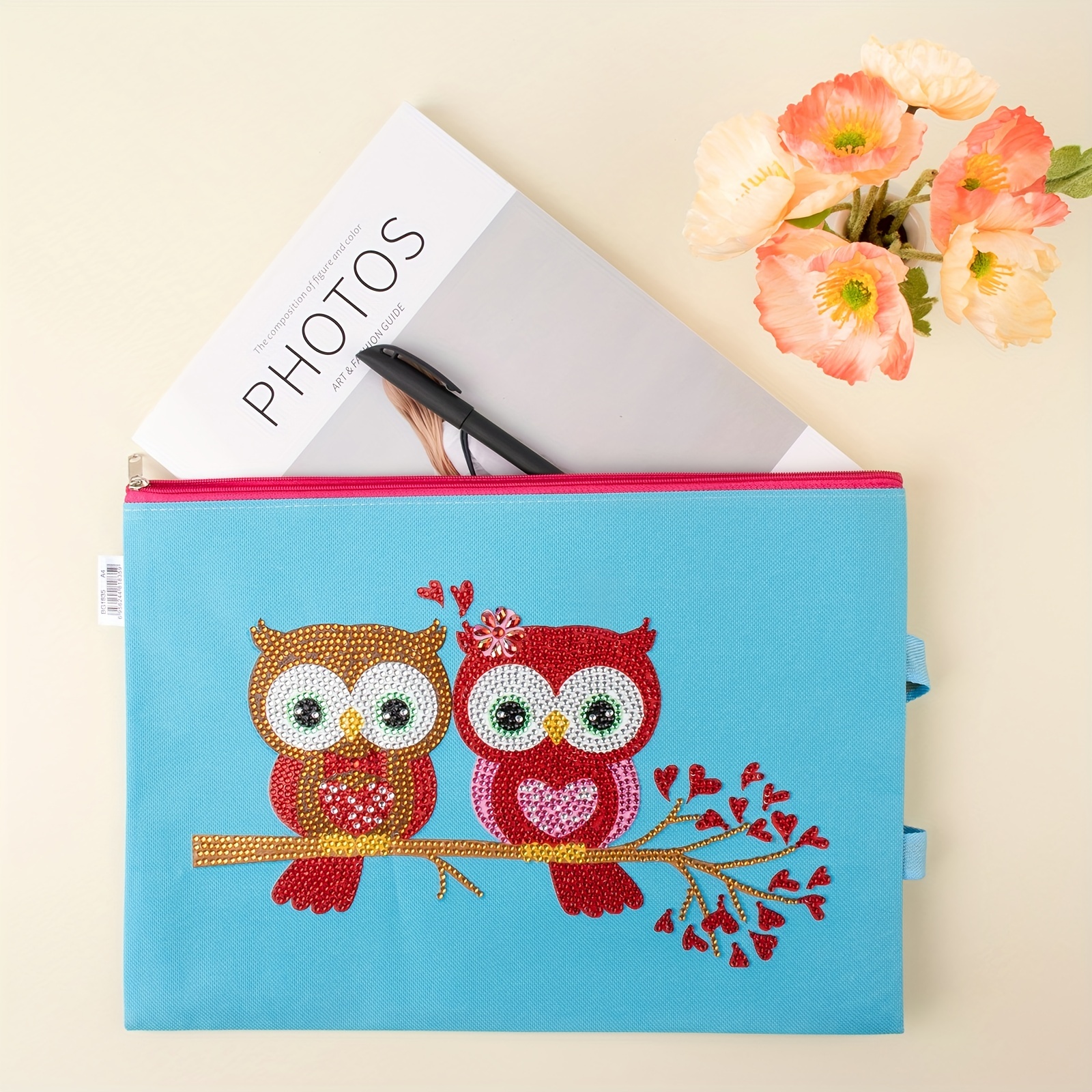 5d Diy Diamond Painting Stationery Bag With Diamonds Durable - Temu