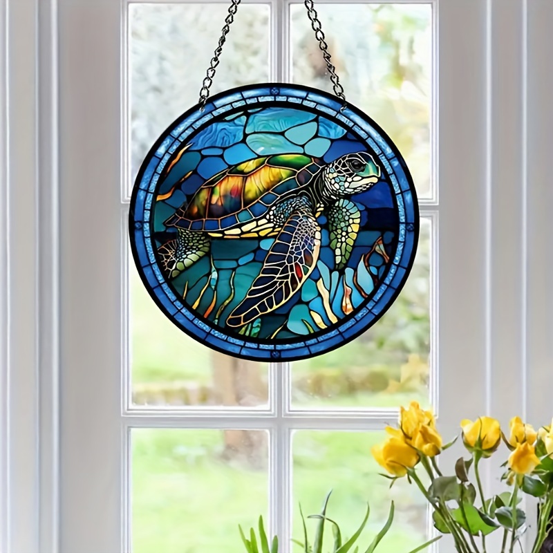 Tropical Fish Stained Glass Window Hanging Decor sea Animals - Temu