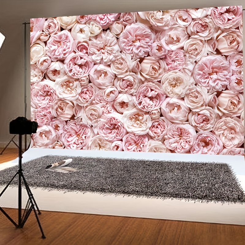 Pink Floral Backdrop Photography Blooms Flower - Temu Australia