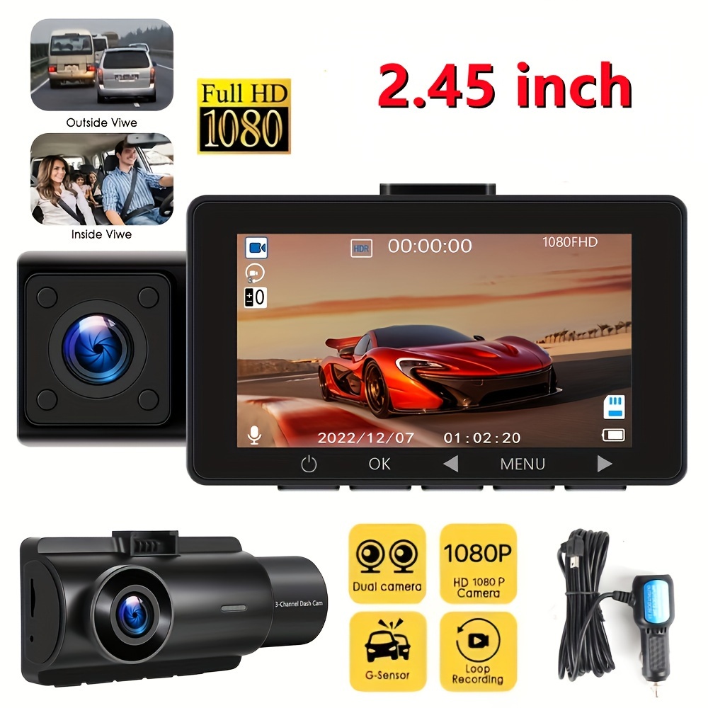 Dual Dash Cam Front And Inside Dash Camera With Super Night - Temu