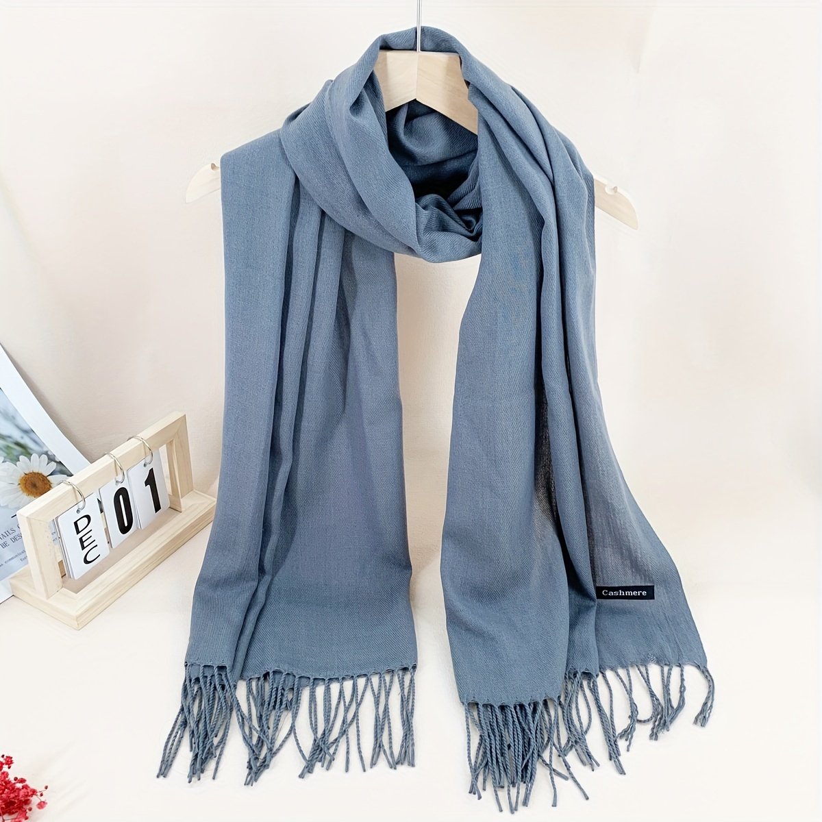 Simple Solid Color Basic Scarf Imitation Cashmere Soft Warm - Temu