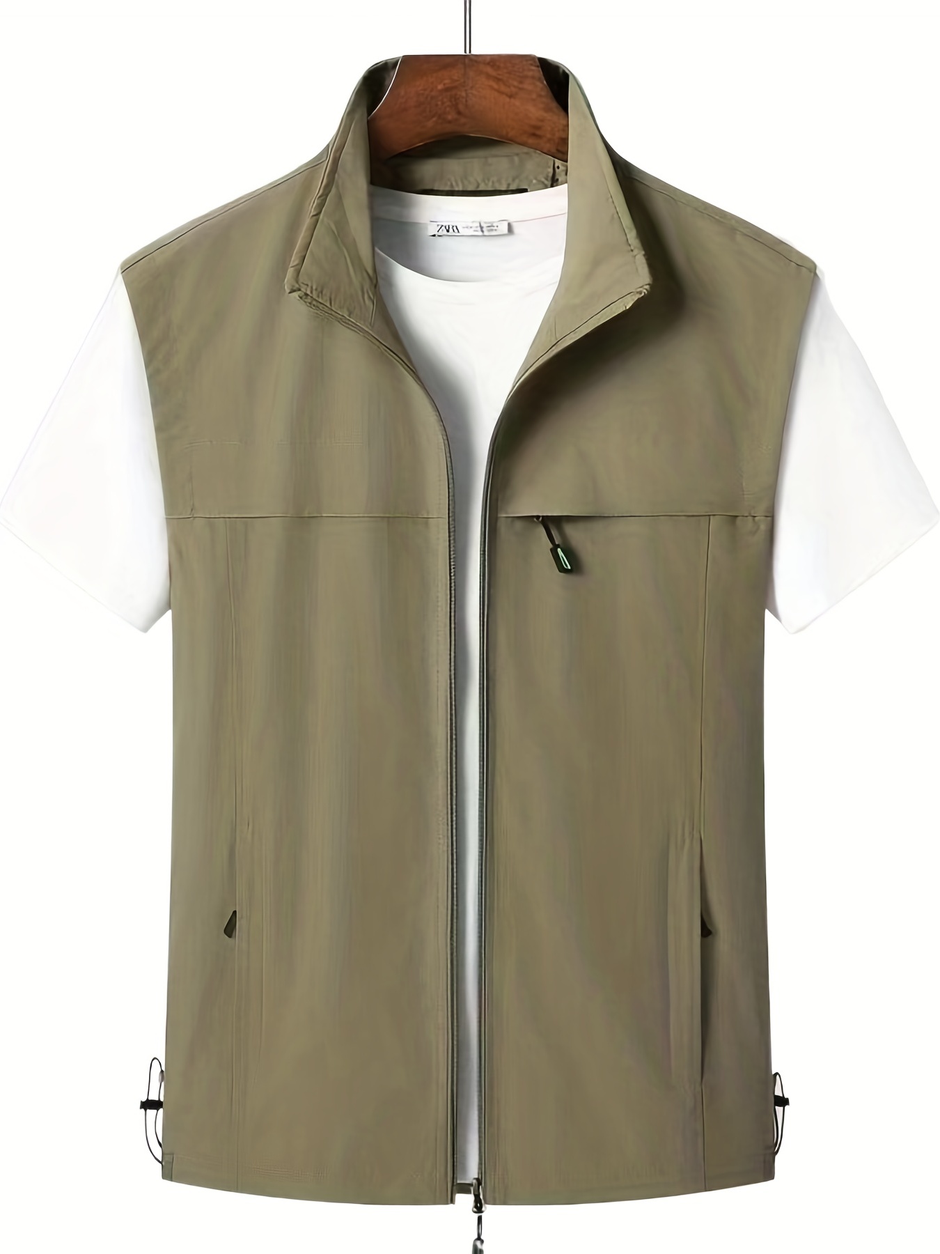 Multi Zipper Pockets Vest Men's Casual V Neck Zip Vest - Temu