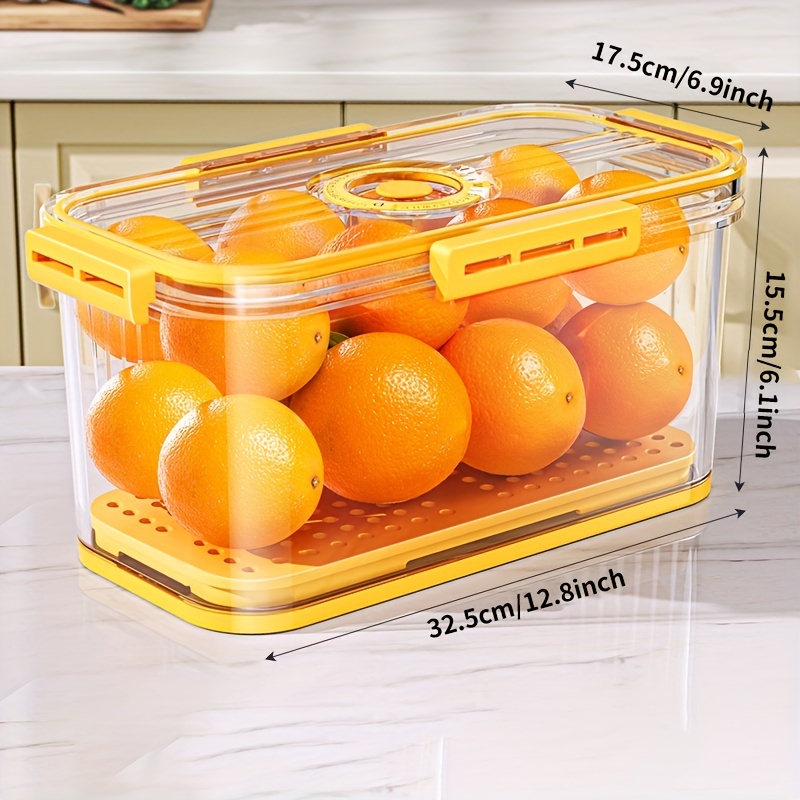 Refrigerator Storage Box Timekeeping Keep Fresh Food Organizer Box