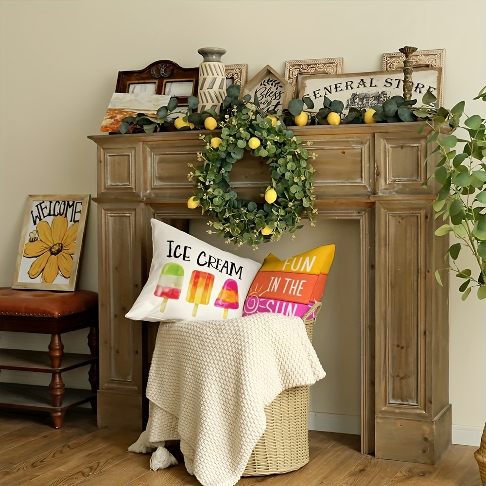 Summer Pillow Covers, Gnomes Popsicle Ice Cream Hello Sweet Summer