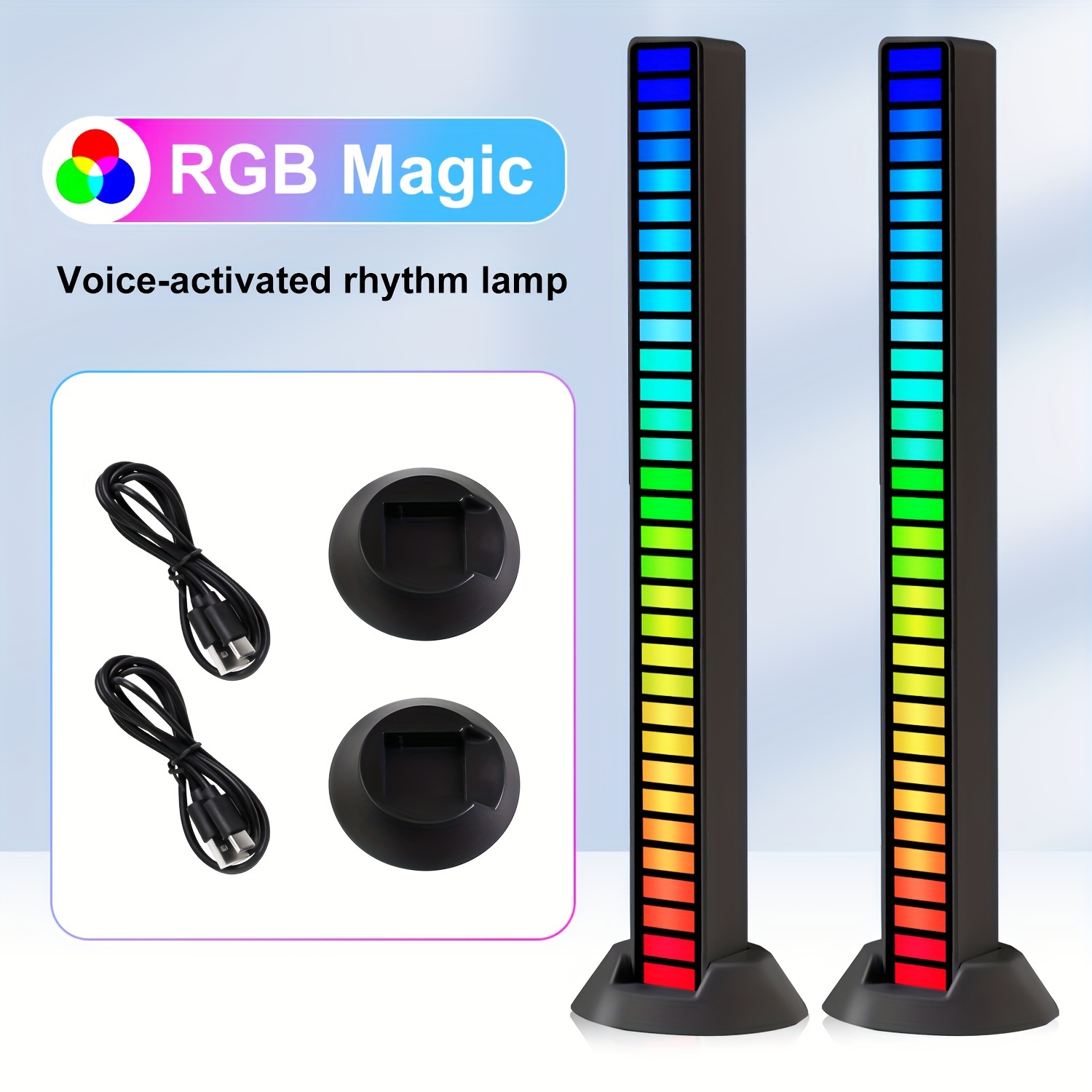 Lámpara RGB LED Rhythm Light Music Sound Control Pickup Lamps (B