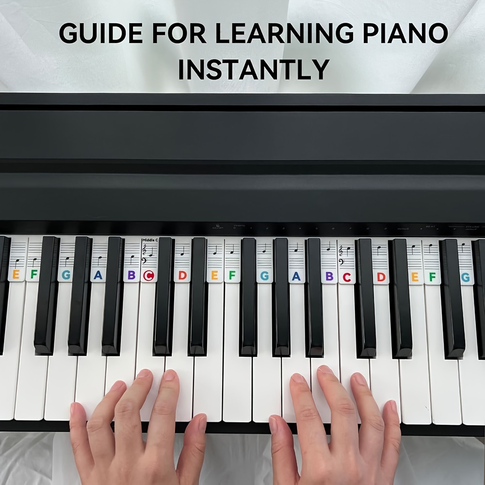 Guides de notes de clavier de piano - Étiquettes amovibles de
