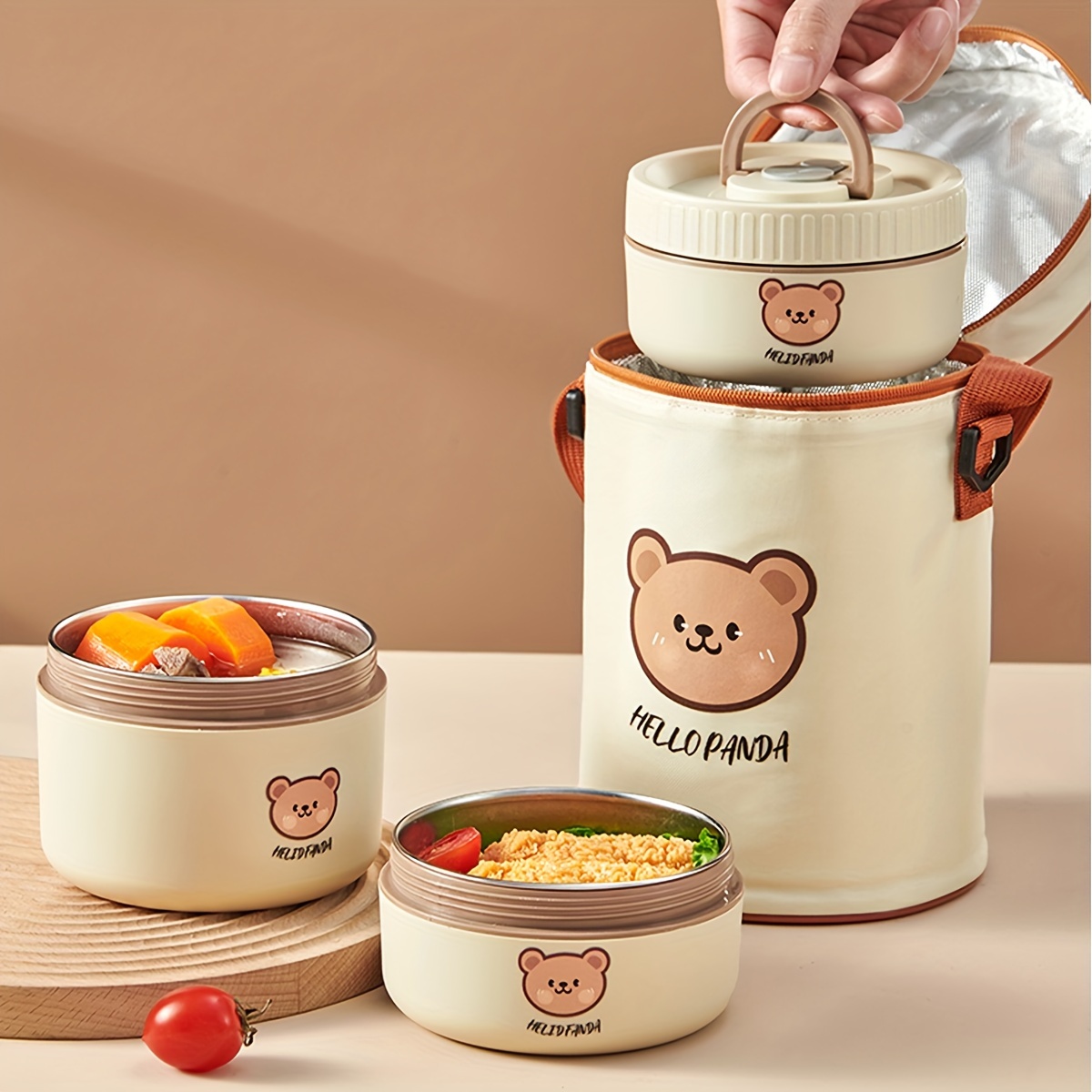 3/4 Grids Plastic Lunch Box for Children Sealed Microwave Dinner Plate with  Soup Bowl Kitchen Food Storage Container