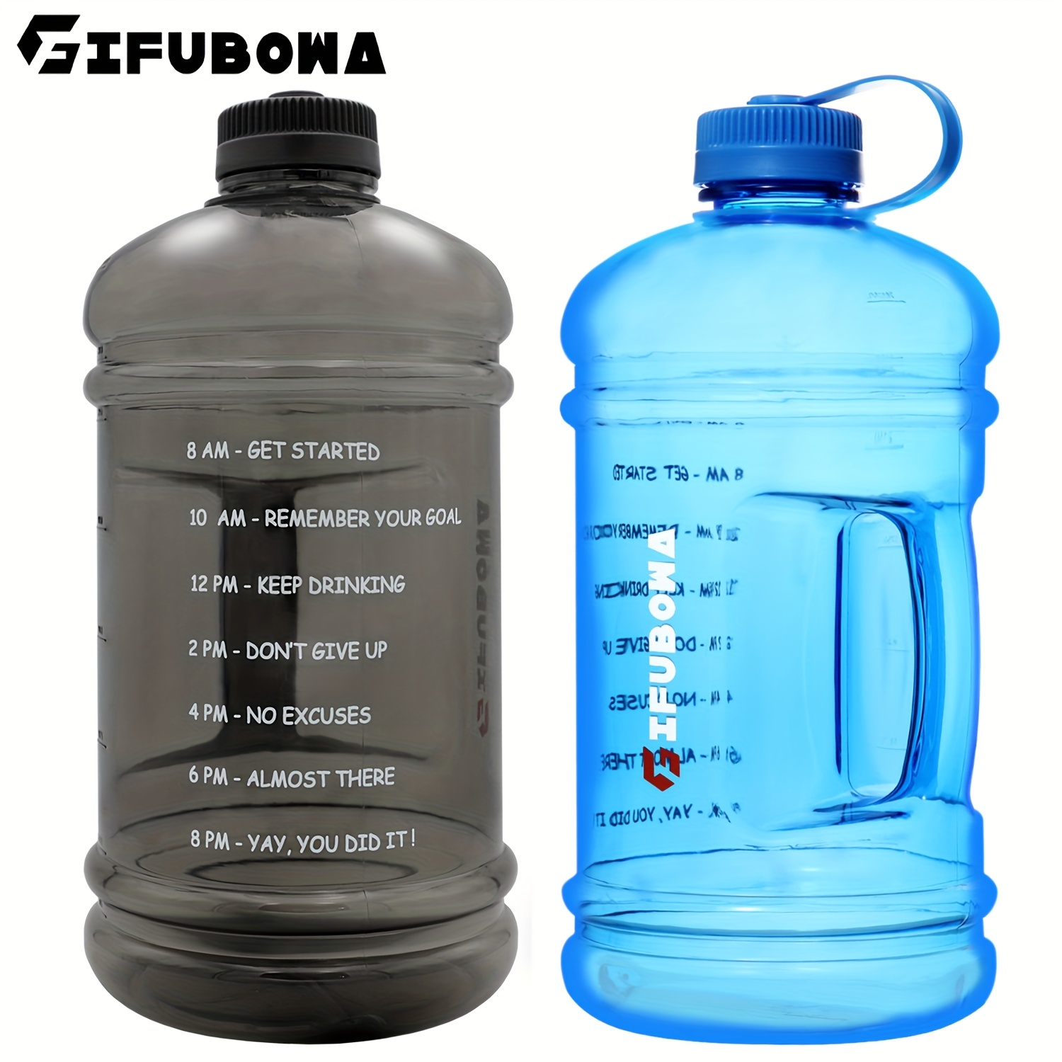 Zilieen Large Volume Water Bottle With Times To Drink Water Jug