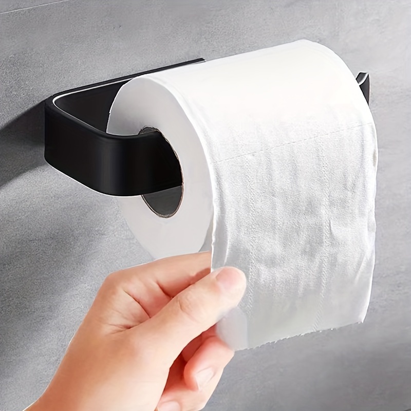 Wall-mounted Punching-free Toilet Paper Holder, Self-adhesive Toilet Roll  Holder, Bathroom Paper Holder, Glue And Screws Available, Home Kitchen And  Bathroom Accessories - Temu
