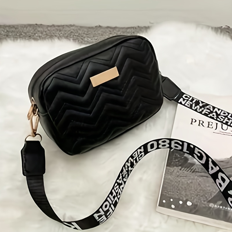 Classic Black Quilted Square Shoulder Bag, All-match Trendy
