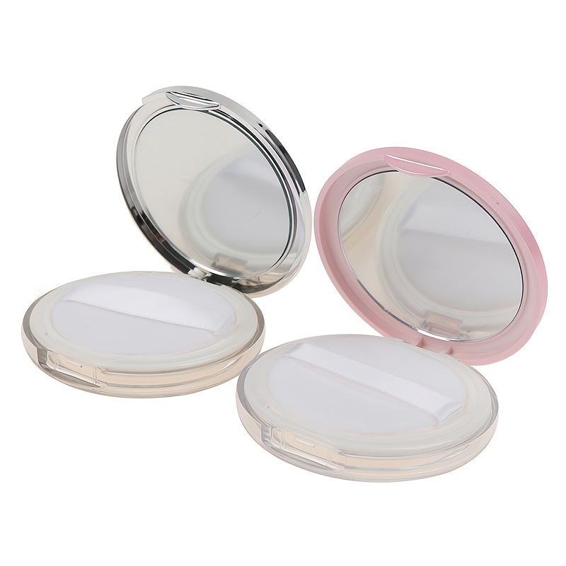 Velvet Powder Compact Container with Puff and Mirror