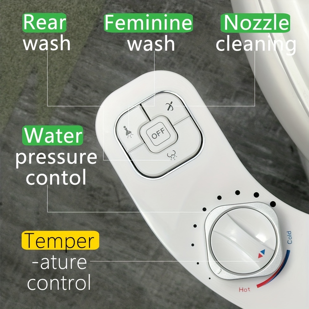 Hicheon Left Hand Bidet Warm Water Hot And Cold Toilet Attachment Sprayer  Non-electric Bidet Duall Nozzle Cleaning Temperature Control - Temu Canada