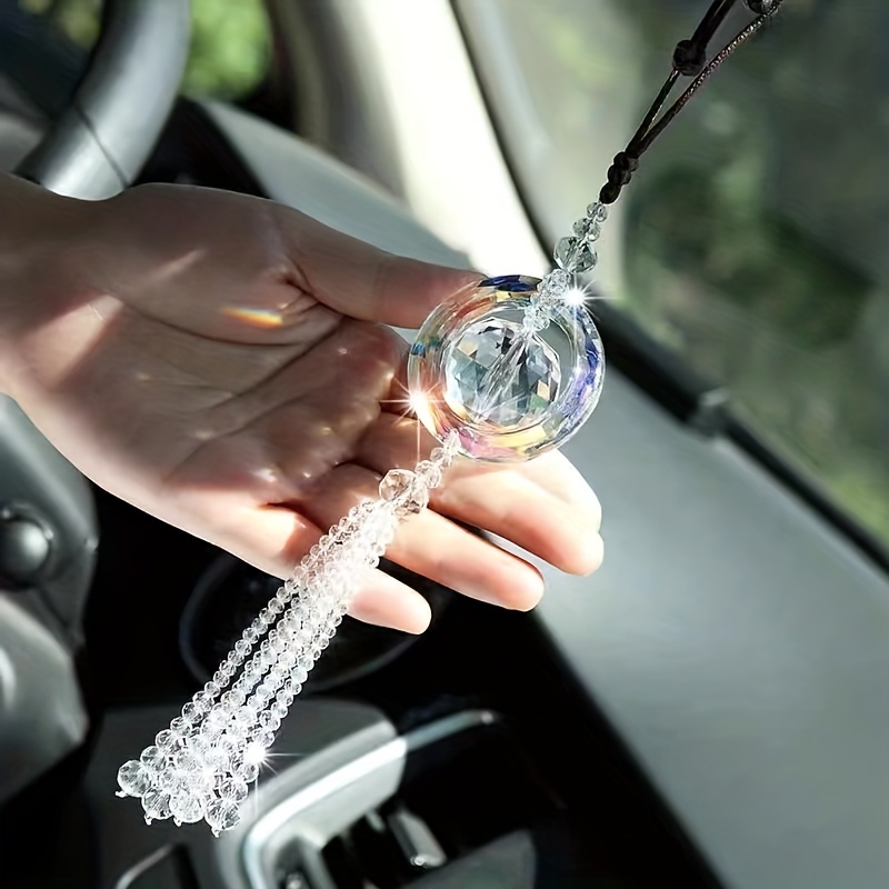 CHAKRA KEYCHAIN Crystal Suncatcher Car Charm Rainbow Key 