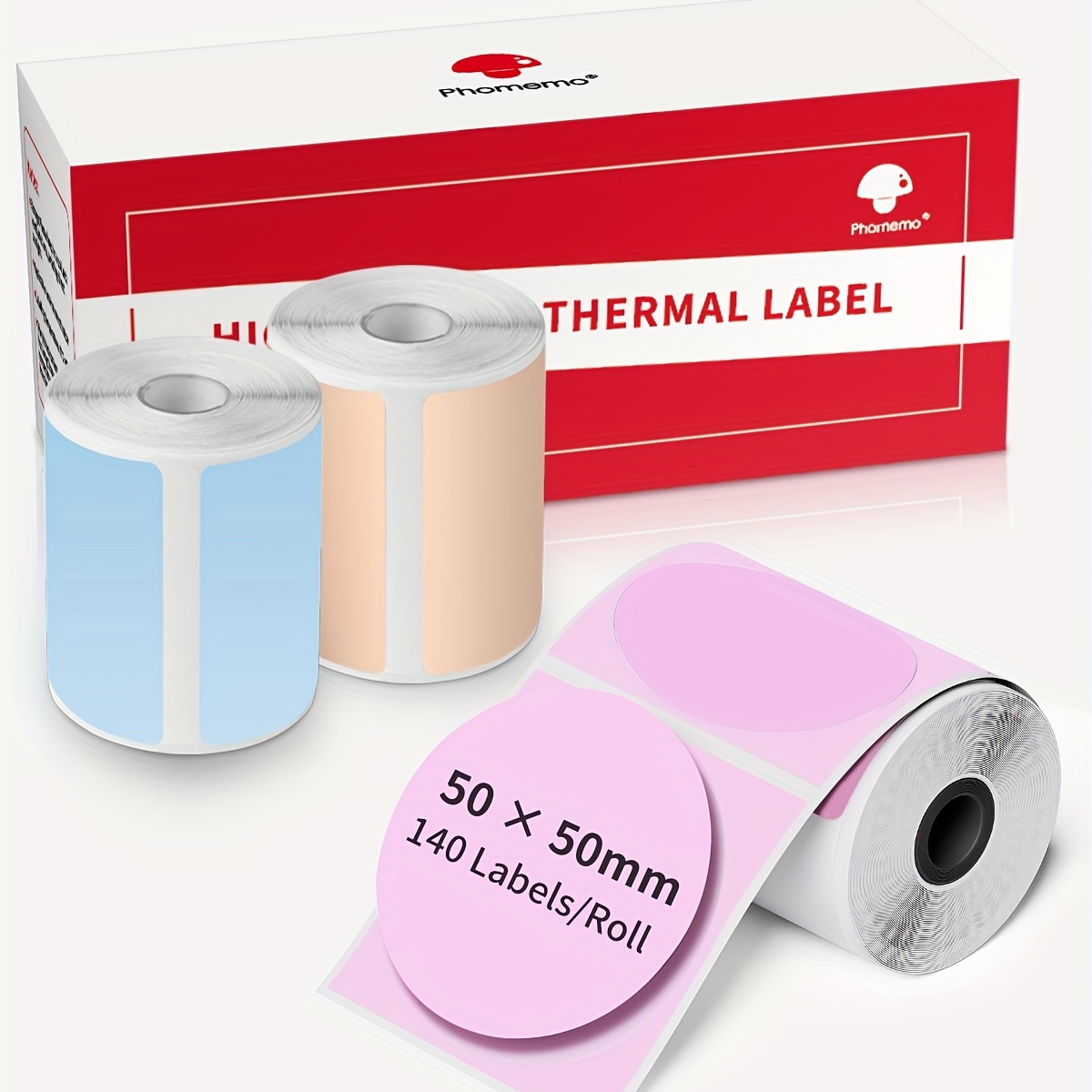 Phomemo M110/M200 Round Self-Adhesive Labels Sticker White/Clear Thermal  Paper