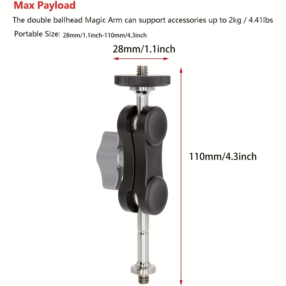 Universal Magic Arm Dual Ball Head Adjustable Magic Arm - Temu