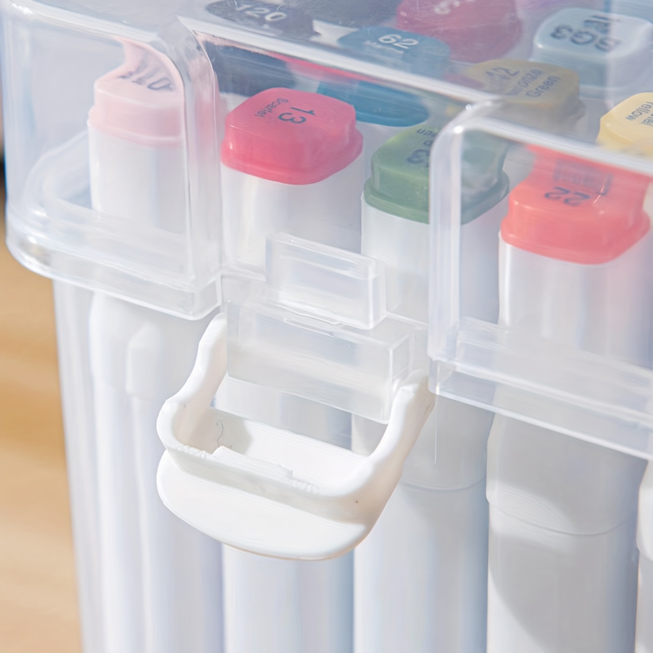 Marker Pen Storage Box With Base Transparent Plastic Marker - Temu