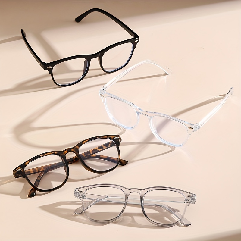 Square Frame Clear Lens Glasses Minimalist Decorative - Temu