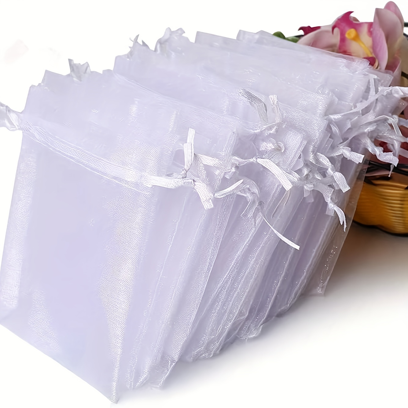 Bolsas de regalo pequeñas para regalos de boda, 100 unidades de 3,9  pulgadas x 4,7 pulgadas (10x12 cm) Bolsas de organza doradas para bolsas de  regalos de fiesta Bolsas de dulces para