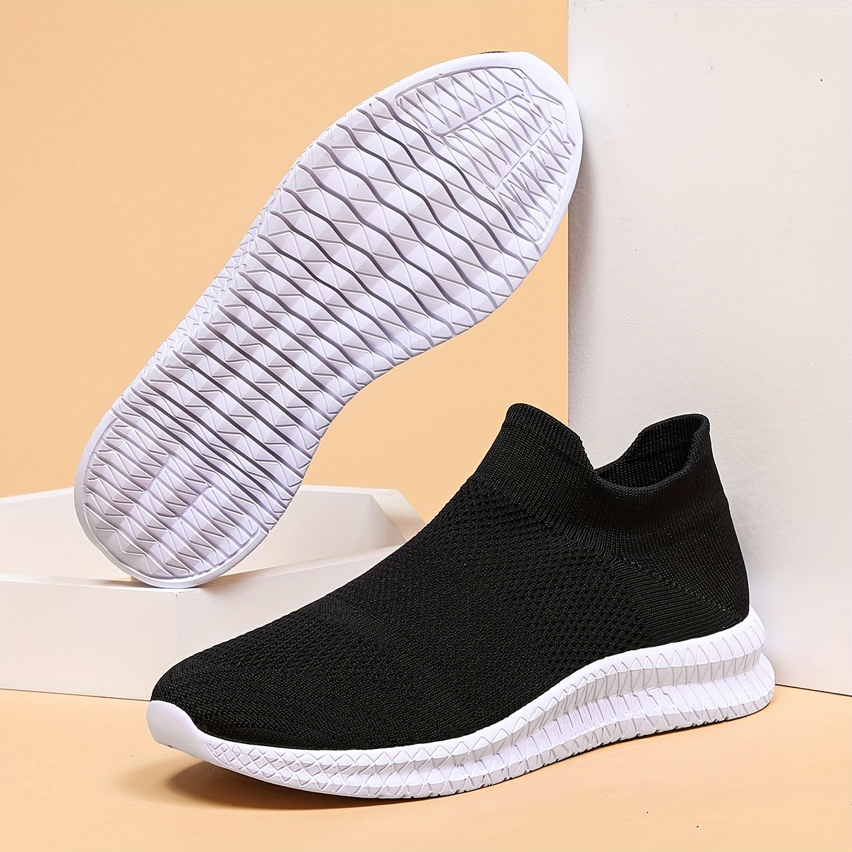 Mens Woven Knit Slip Sock Shoes Comfy Breathable Casual Sneakers Mens  Outdoor Activities, Free Shipping, Free Returns