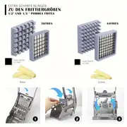 1pc potato cutter stainless steel 2 blade french fry slicer with no slip suction base perfect for air fryer use vegetable chopper and dicer kitchen accessairs details 2