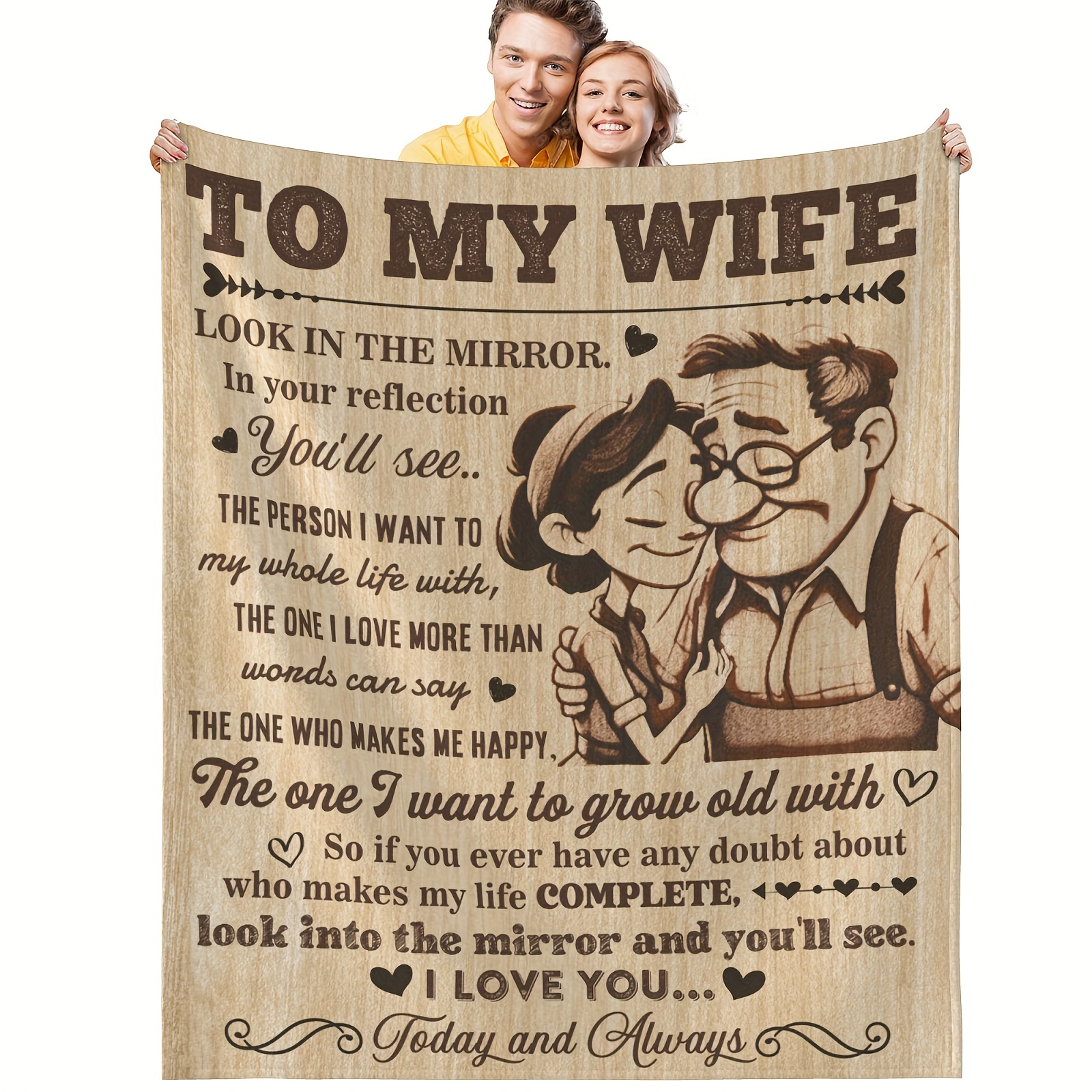 Bommex Moglie regalo dal marito moglie copriletto cuscino moglie di  valentino giorno anniversario compleanno regalo di natale(A mia moglie)