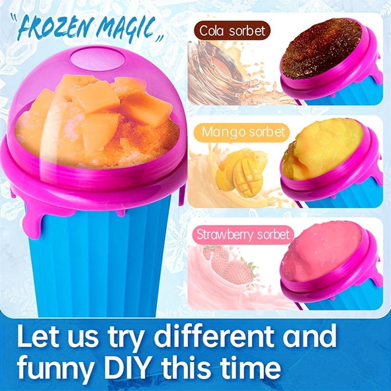 Slushy Maker Cup, Smoothie Pinch Ice Cup, Quick Frozen Smoothie Cups with  Lids, Cooling Cup Squeeze Cup, DIY Homemade Milk Shake Ice Cream Maker Smoothie  Cups for Kids Adults Summer 