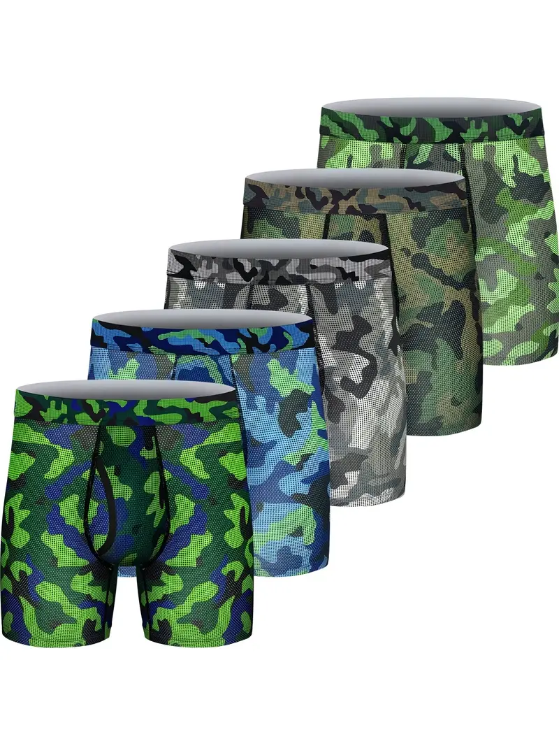 Men's Camouflage Breathable Comfortable Quick Drying Boxer - Temu