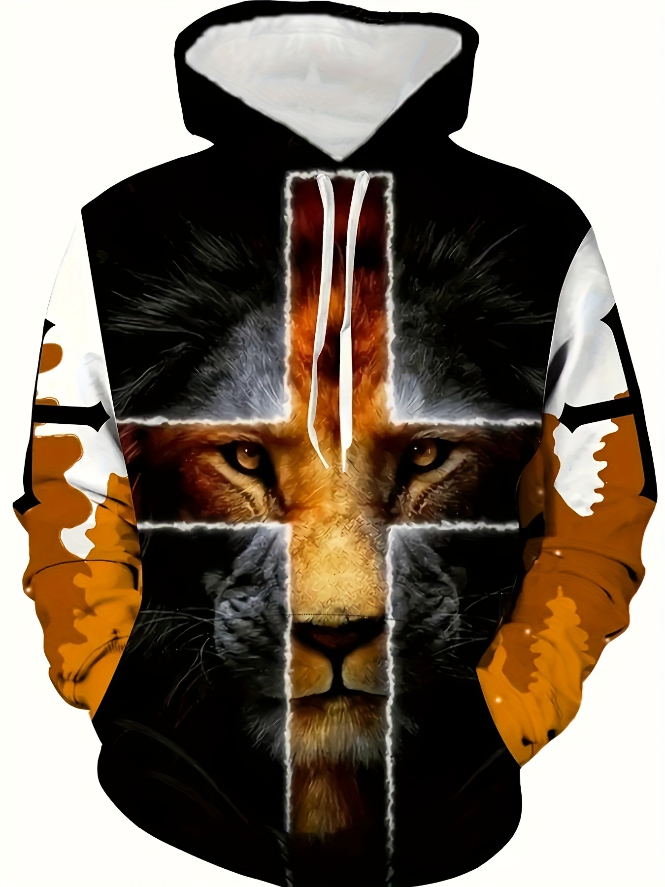 Plus Size 3d Tiger Print Hoodie Cool Hoodies Men Men's - Temu